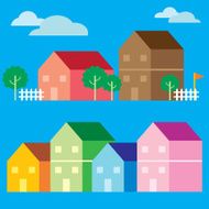 Colorful house icon flat style vector