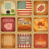 Barbecue Menu Retro Set