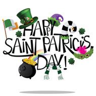 Happy Saint Patricks Day hand drawn lettering