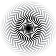 Black and white spiral optical illusion White background Vector