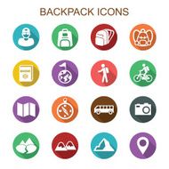 backpack long shadow icons