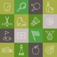 Vector linear sport icons set