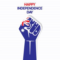 Australia flag isolated on hand design