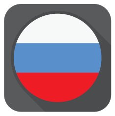 vector illustration - russia flag button round shape
