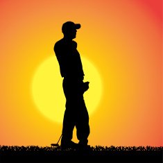Vector silhouette of a man who plays golf N4