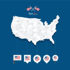 United States of America Mapa And Pins