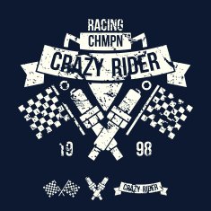 Emblem of the racing car in retro style N5