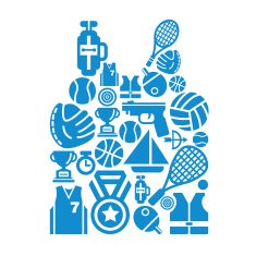 Sport Icons in Tshirt Shape