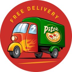 Pizza delivery Vector illustration isolated on a white background