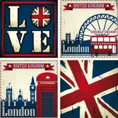 UK & LONDON Set of four illustrations N2