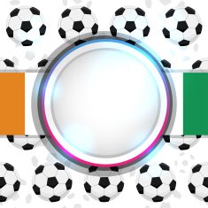 Cover with a soccer ball and the Ivory Coast flag