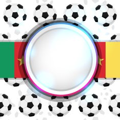Cover with a soccer ball and the Cameroonian flag