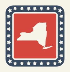 New York American state button