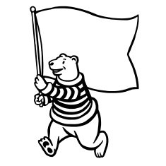 Polar Bear With Flag N2