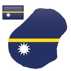 Nauru map & flag