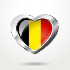 Heart Belgium flag chrome