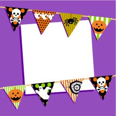 Halloween Bunting Invite with Copy Space