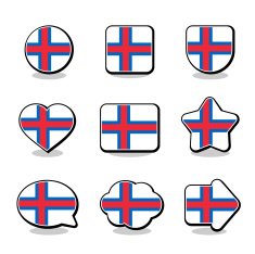 FAROE ISLANDS FLAG ICON SET