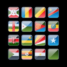 Shiny Square Flags East Africa