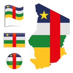 Chad map & flag