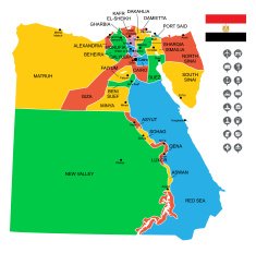 Detailed Vector Map of Egypt