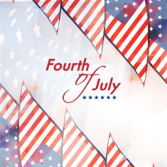 Creative design of American national flag with stylish text