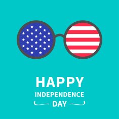 Round glasses with stars strips Independence day US of America