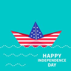 Independence day US of America 4th July Paper boat