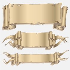 Scroll banner and flag design elements several alternatives N3