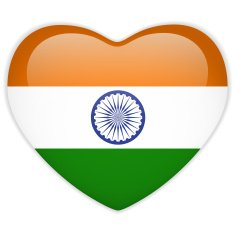 India Flag Heart Glossy Button N2