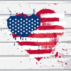USA flag in heart shape
