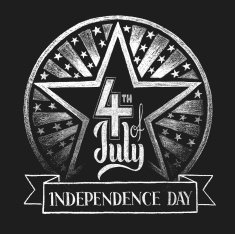 4th of July Independence day Chalk lettering
