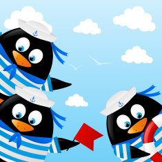 Funny penguin sailors N8