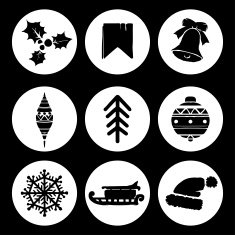 Set Christmas cartoon icons