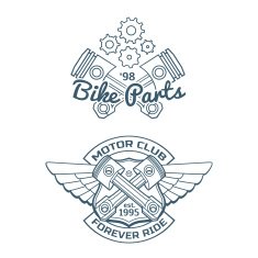 Set of biker vector badges