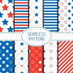 Patriotic seamless pattern Red blue stars American symbols USA flag N7