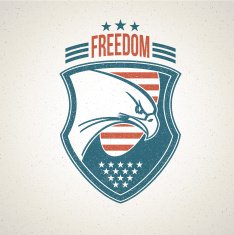 Shield logo with an American eagle symbol Vector illustration