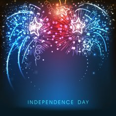 American Independence Day celebration background with fireworks