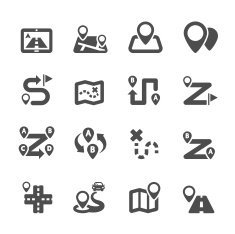 route map icon set vector eps10
