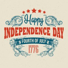 Retro typography card Independence Day Vector illustration N5