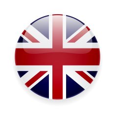 Round icon with flag of the UK N3