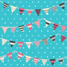 Colorful pattern with bunting and garland N7