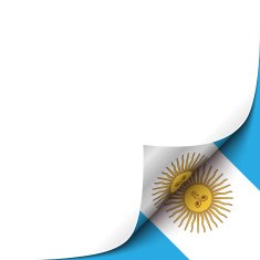 Curled up Paper Corner on Argentinian Flag Background Vector Illustration