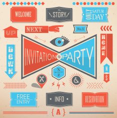Invitation party design elements