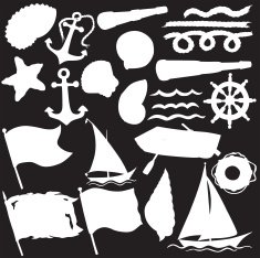 Vector silhouette of the sea elements N2