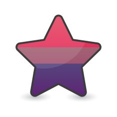 star with a bisexual pride flag