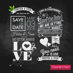 Save the date for personal holiday Vintage typography wedding s