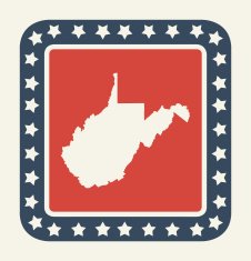 West Virginia American state button