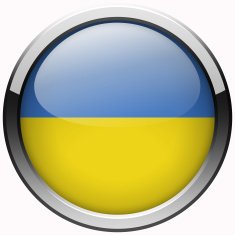 ukraine flag gel metal button