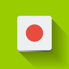Button with flag of Japan